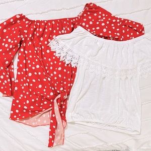 2 for the price of 1-Off the Shoulder Blouses